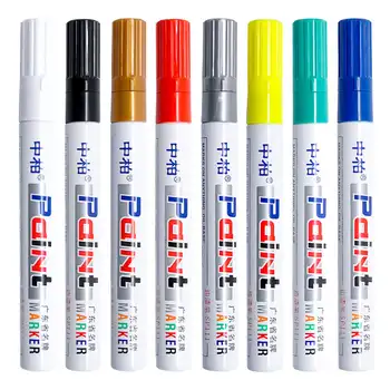 8 צבעים עט סימון שומני ציור עט לבן להדגיש עטים עמיד למים 3 מ 