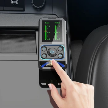 Bluetooth-תואמת לרכב מתאם מטען לרכב QC3.0 PD30W משדר FM לרכב הידיים שיחות חינם נגן מוזיקה MP3 F19E