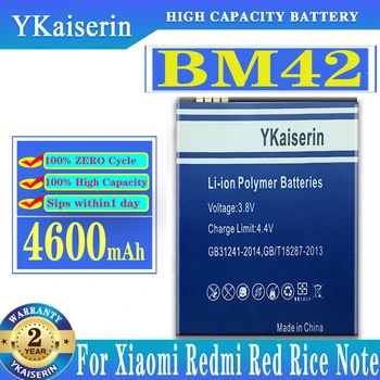 BM 42 Xiaomi Redmi הערה הסוללה של הטלפון BM42 קיבולת גבוהה 4600mAh על שיאו Mi Hongmi Redmi Note 4G ראש Batteria במלאי