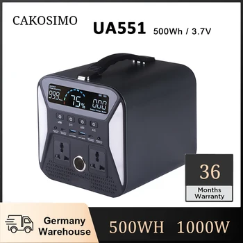 Cakosimo 110V 220V AC 1000W נייד תחנת הכוח גל סינוס טהור 500Wh גנרטור להפעלת המכונית מקרר טלוויזיה 