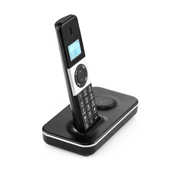 D1002 לתקן קו טלפון 100-240V אלחוטי דיגיטלי שיחה מזוהה מספר הטלפון אחסון למשרד ולבית המלון.