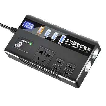 DC ל-AC ממיר עבור חשמל רכב התקני USB מטען מתאם שקעי חשמל עם USB יציאות טעינה רכב מהפך עבור אוהדי מכונית