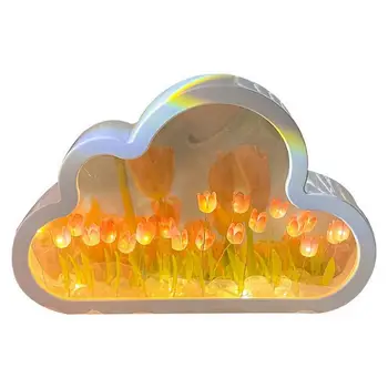 DIY צבעוני, תאורה רכה, תאורה הבהוב חינם, מופעל על סוללות סימולציה פרח ענן הצבעוני מראה מנורת שולחן קישוט