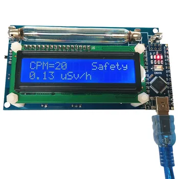 DIY קוד פתוח מונה גייגר מונה ערכת מילר GM צינור גלאי קרינה LCD