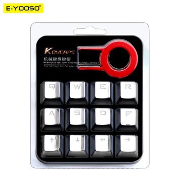 E-YOOSO 12 מפתח כפול הזרקה עם תאורה אחורית Electroplated מכני מקלדת מקש caps עבור Cherry MX סגנון כולל מפתח-פולר