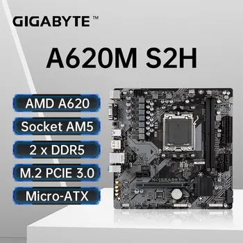 GIGABYTE A620M S2H חדש מיקרו ATX A620 DDR5 6400+(OC) MHz M. 2 PCIe 4.0 X16 64G AMD Ryzen 7000 סדרה AM5 לוח האם