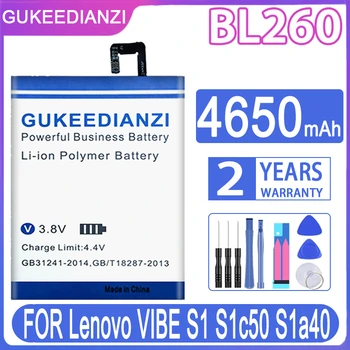 GUKEEDIANZI BL260 BL 260 4650mAh החלפה סוללה עבור Lenovo VIBE S1 S1c50 S1a40 Batteria + כלים חינם