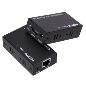 HDMI מאריך כבל RJ45 עד 60M HDMI מרחיקי על Cat5e/6 כבל 1080P HDMI Ethernet Extender מהדר עבור HDTV מחשב נייד PS