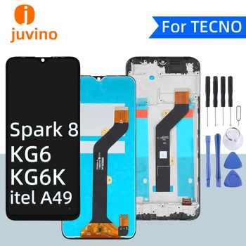 Juvino על Tecno ניצוץ 8 LCD KG6/K itel A49 המקורי מסך תצוגה ומסך מגע חיישן הדיגיטציה הרכבה עם כלים לתיקון