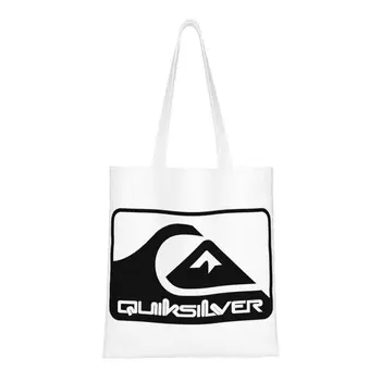 Kawaii הדפסה Quiksilvers לוגו לשאת שקיות קניות נייד בד כתף הקונה גלישה בסקייטבורד תיק