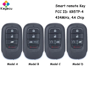 KEYECU חכם שלט רחוק מפתח הרכב עם 4 5 כפתורים 434MHz 4א צ ' יפ הונדה CR-V האזרחית הסכם 2022 2023 Fob FCC ID: KR5TP-4