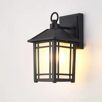 LED חיצוני במרפסת אור רטרו מנורת קיר עמיד למים אירופאי משובח תאורה עבור הבית שער החצר קיר חיצוני E27 גופי