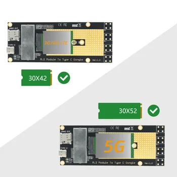 M. 2(M. 2) 3G/4G/5G מודול סוג C /USB 3.0 מתאם עם ננו סים, חריץ לכרטיס עבור RM500Q/RM500U /GM800/ SIM8200 מודול