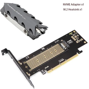 M. 2 NVMe NGFF SSD כדי PCIE X4 מ ' מפתח קמה מכפיל כרטיס PCI Express 3.0 4X כדי 2230-22110 SSD מתאם עם צלעות קירור אלומיניום