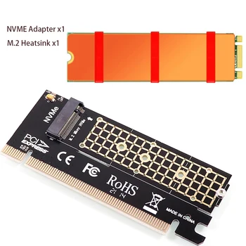 M. 2 NVMe NGFF SSD כדי PCIE X4 מתאם מ ' מפתח תמיכה בכרטיס PCI-e PCI Express 3.0 2230-2280 גודל M2 מתאם עם גוף קירור הנחושת