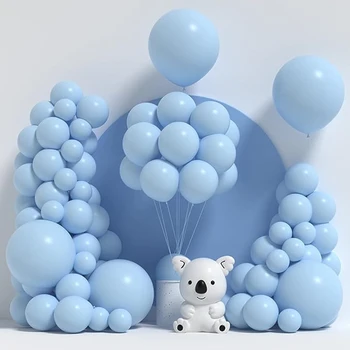 Macaron בלונים כחולים גרלנד קשת ערכת פסטל כחול לטקס בלון הילדים מקלחת תינוק מסיבת יום הולדת עיצוב החתונה, קישוט Globos