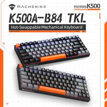 Machenike K500A-B84 מכני מקלדת 75% TKL הניתנים להחלפה חמה Wired Gaming Keyboard 6 צבעים עם תאורה אחורית 84 מפתחות עבור מחשב גיימרים נייד