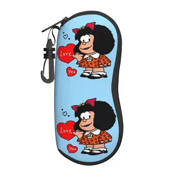 Mafalda אוהב אותך מעטפת משקפיים תיק נשים גברים קריקטורה מגניב קינו קומיקס משקפיים מקרה משקפי שמש קופסת כיס