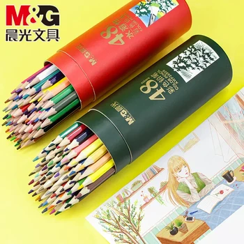 M&G 12/24/36/48 פרימיום עפרונות צבעוניים, רך הליבה ציור ציור צביעה העיפרון אמן הילדים בבית הספר לאמנות עט אספקה