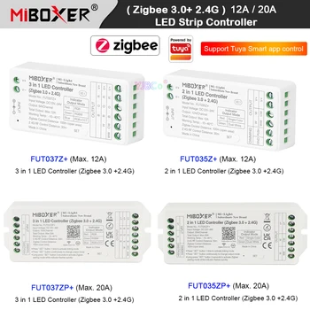 Miboxer Zigbee 3.0 2.4 G מרחוק 2 ב 1 כפול הלבן, צבע יחיד 3 ב-1 RGBW RGBCCT RGB LED הרצועה הקלטת Controller 12V 24V 12א/20A