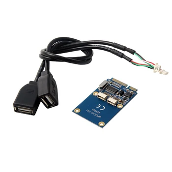 Mini PCI-E PCI Express ל-Dual USB מתאם כרטיס mPCIe 5 פינים 2 יציאת USB2.0 הרחבה Card Dual Port USB 2.0 ממיר כרטיס