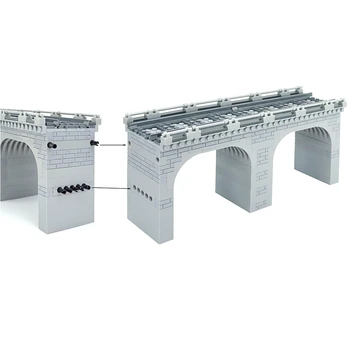 MOC לאתר גשר סט דגם גשר הרכבת לבנים תואם הרכבת בעיר חלקים Street View אבני הבניין צעצועים יצירתי לילדים
