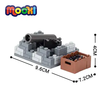 MOOXI הביניים צבאי מלחמת הנשק קיר המבצר אבני בניין לבנים צעצוע חינוכי לילדים מתנה להרכיב חלקים MOC5004