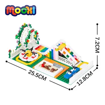 MOOXI העיר ברחוב נוף פארק שעשועים לילדים, דגם בלוק בניין לבנים צעצוע חינוכי לילדים החבר מתנה להרכיב חלקים MOC4038