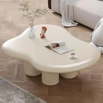 Off-ענן לבן שולחן קפה ההגירה קרם שולחנות בסגנון סדיר שולחנות קפה 2022 הסלון החדש מרכז שולחן שולחן רהיטים