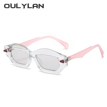 Oulylan לא סדיר משקפי שמש נשים גברים צבעוני קטן בציר משקפי שמש נשים ההגירה הפופולריים משקפי גוונים UV400