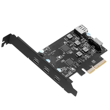 PCI-E ל-USB 3.2 ממיר מתאם 20Gbps PCI-E ל-USB3.2 PCI Express הרחבה כרטיס מתאם עבור Mac OS/Linux/Windows 7/8/10