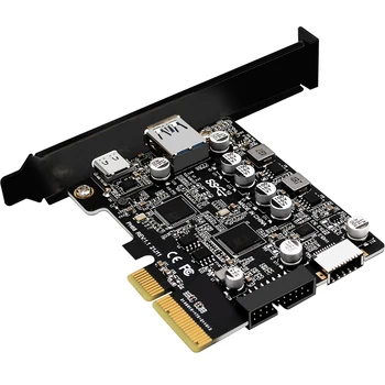 PCIE 3.0 USB 3.2 הרחבת כרטיס Riser 10Gbps מתאם מסוג C נמל לפני TypeE ממיר כרטיס 19P אולי 20 פני מלאה ממשק 1xA-Key