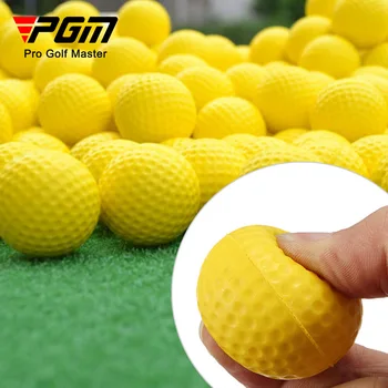 PGM 10Pcs צהוב קצף פוליאורטן גולף כדורי ספוג אלסטי פנימי חיצוני אימון אימון Q008