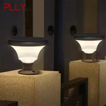 PLLY מודרני נורדי פוסט המנורה יצירתי עמיד למים חצר חיצונית LED סולארית עמודה אור גינה מרפסת מרפסת עיצוב