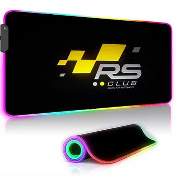 R-RENAULTS הלוגו של מכונית גדולה RGB Gaming Mousepad נייד אביזר משחקים החלקה LED משטח עכבר XL מקלדת המשרד עם תאורה אחורית שולחן מחצלת
