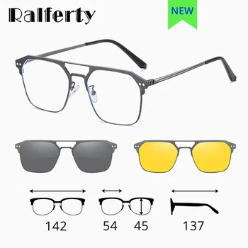 Ralferty 3 ב-1 קליפ משקפי שמש גברים קוטביות המגנט משקפי שמש זכר גוונים ראיית לילה עינית כיכר משקפיים מסגרת