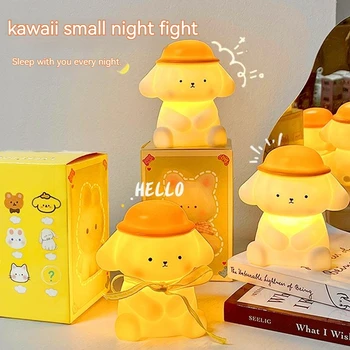 Sanrio פום פום Purin אנימה Onpompurin קריקטורה חמוד לילה אור שינה ליד המיטה מנותק אור חמים Kawaii תאורה צעצועים עבור הילד.
