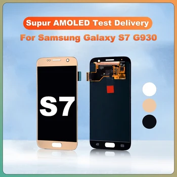 Super AMOLED של סמסונג גלקסי S7 G930F תצוגת LCD נבדק ללא פגמים מסך מגע Ditigitizer הרכבה, חלקים SM-G930A/P/T/V