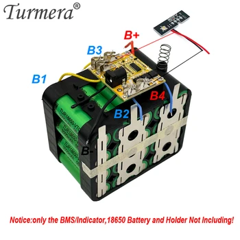 Turmera 18V 21V 50A BMS Li-ion סוללה הגנה לוח 5S איזון ו Displayer על המקדחה מברג סוללות להשתמש