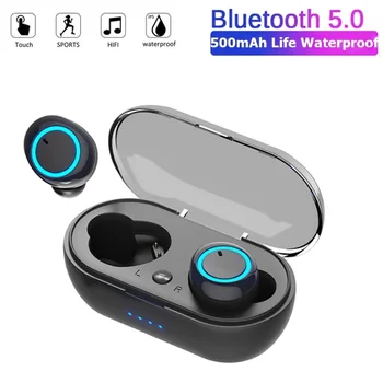 TWS, Y50 Bluetooth אוזניות 5.0 אוזניות אלחוטיות אוזניות עמיד למים נכון אלחוטית Bluetooth אוזניות סטריאו ספורט אוזניות