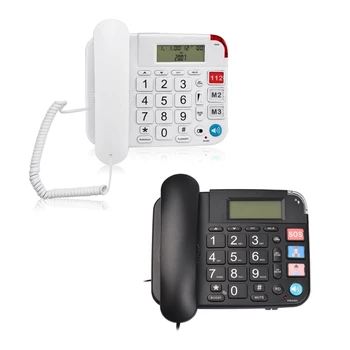 U75A הכפתור הגדול קווי טלפון, שולחן עבודה, טלפון רינגטונים קבועים טלפון בבית 1 מקש SOS קשישים ולקויי ראייה