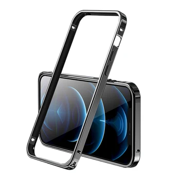 Ultra Slim פגוש אלומיניום מסגרת מתכת כיסוי קשיח עבור iPhone 12 13 14 15 פלוס Pro מקס סגסוגת מקרה Coque שחור סגול או כסף