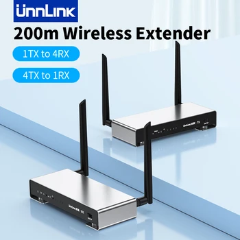 Unnlink Wireless HDMI וידאו משדר מקלט 5G 200M HDMI KVM Extender 1080P 1 עד 4 ספליטר לפגישה עם מצלמה מחשב לטלוויזיה