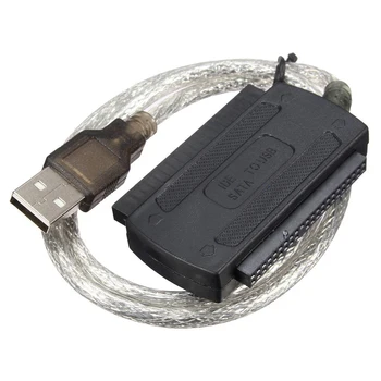 USB 2.0 זכר ל-IDE, SATA במתאם ממיר כבל קשיח, כבל מתאם למחשב 2.5