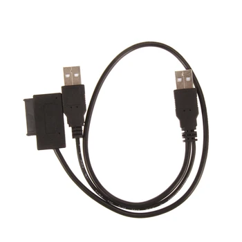 USB 2.0 ל-7+6 13Pin מתאם ממיר כבל USB אוטובוס אספקת חשמל כונן אופטי כבל מתאם כבל מתאם עבור SATA DVD/CD