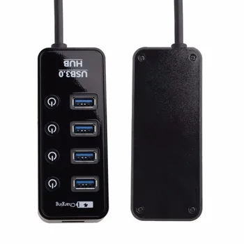 USB 3.0 HUB USB-A ל-4 פורט 3.0 עם חכם טעינה מהירה LED מתג הפעלה/כיבוי
