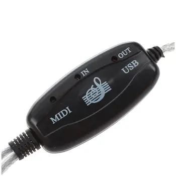 USB ב-OUT כבל MIDI ממיר מחשב למוזיקה מקלדת מתאם כבל