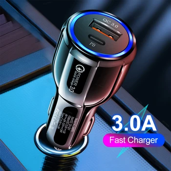 USB מטען לרכב 3א 100W סוג C משטרת QC טעינה מהירה טלפון מתאם לאייפון 13 12 11 Pro מקס 8 Xiaomi Huawei Samsung S21 S20 S10