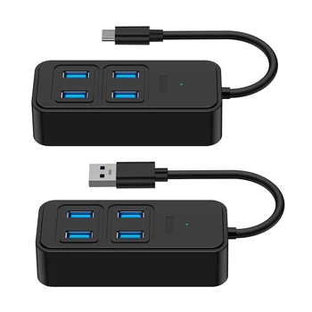 USB3.0 מתאם מתח 4 נמל רב USB מפצל Hub USB Hub 2.0 USB מרובים שושנה רכזת מסוג-C תחנת עגינה מתאם מפצל