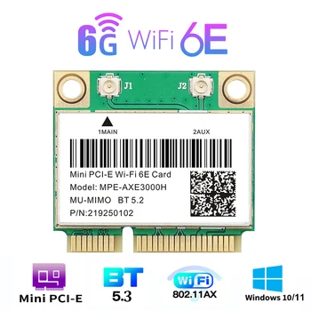 WiFi 6E AX210HMW Bluetooth 5.3 Mini PCI-E Wifi כרטיס מידע AX210 5374Mbps 802.11 ax 2.4 G/5G/6G WiFi 6 AX200 מתאם אלחוטי